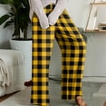 thumbnail image 2 of Pajama Pants, Sleepwear, Casual Drawstring Elastic Waist Pants, Comfortable Straight-leg Loose Pants with Plaid Print for Home and Lounge Wear,Yellow,L, 2 of 4