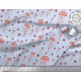 thumbnail image 3 of Soimoi Blue polyester Crepe Fabric Jelly & Starfish Ocean Printed Craft Fabric by the Yard 42 Inch Wide, 3 of 3