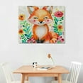 thumbnail image 2 of Orinice Fox Flower Happy Fine Art Aesthetic Poster & Print Wall Painting for Home Decor Ready to Hang Canvas Living Room Bedroom Office Wall Decor 20x16in, 2 of 6