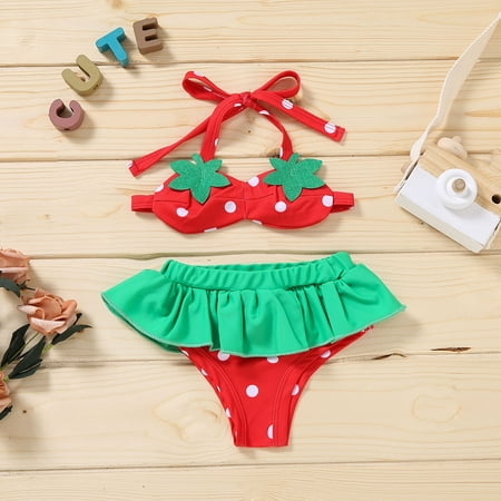 LSLJS Girls Two-Piece Swimsuits Bikini Sets Holiday Cute SunFlower Print  Swimwear Bathing Suit Beach Sport, Summer Savings Clearance 