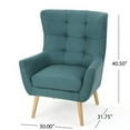 thumbnail image 6 of Mid-Century Modern Teal Fabric Accent Club Chair - Comfortable and Stylish for Living Room or Bedroom, 6 of 9