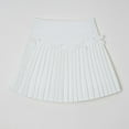 thumbnail image 2 of Eltusu Girls School Uniform Skirts, Elastic Waist Solid Color pleated Casual Summer Clothes White Size 11-12 T, 2 of 3