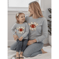 thumbnail image 3 of Mommy and Me Matching Outfits Football Rugby Letter Embroidered Sweatshirt Long Sleeve Pullover Top, 3 of 7