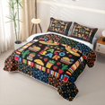 thumbnail image 3 of Manfei Cartoon Cat Kitten Twin Quilt Set, Western Cactus Plant Twin Coverlet Set, Black Orange, 2pcs, 1 Bedspread and 1 Pillowcase, 3 of 7