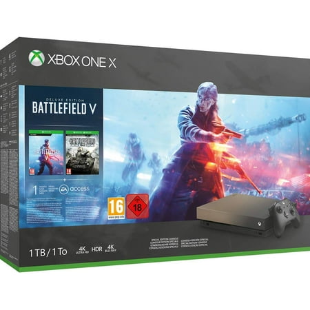 Xbox One X 1TB Gold Rush Special Edition console Battlefield V (Best Xbox Gold Deals)