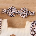 thumbnail image 5 of Bagilaanoe Newborn Baby Girl Summer Jumpsuit Leopard Print Fly Sleeve Bodysuit + Headband 3M 6M 9M 12M 18M Infant Casual One Piece Romper, 5 of 7