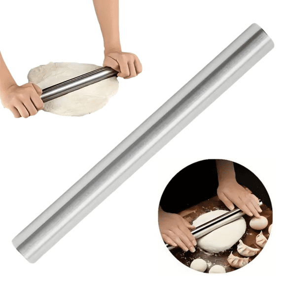 Rodillo Acero Antiadherente 30 Cm - Repostería Masas Pizza