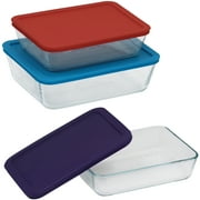 Pyrex® Simply Store Glass Stoage Container, Multi Color, 6 Piece