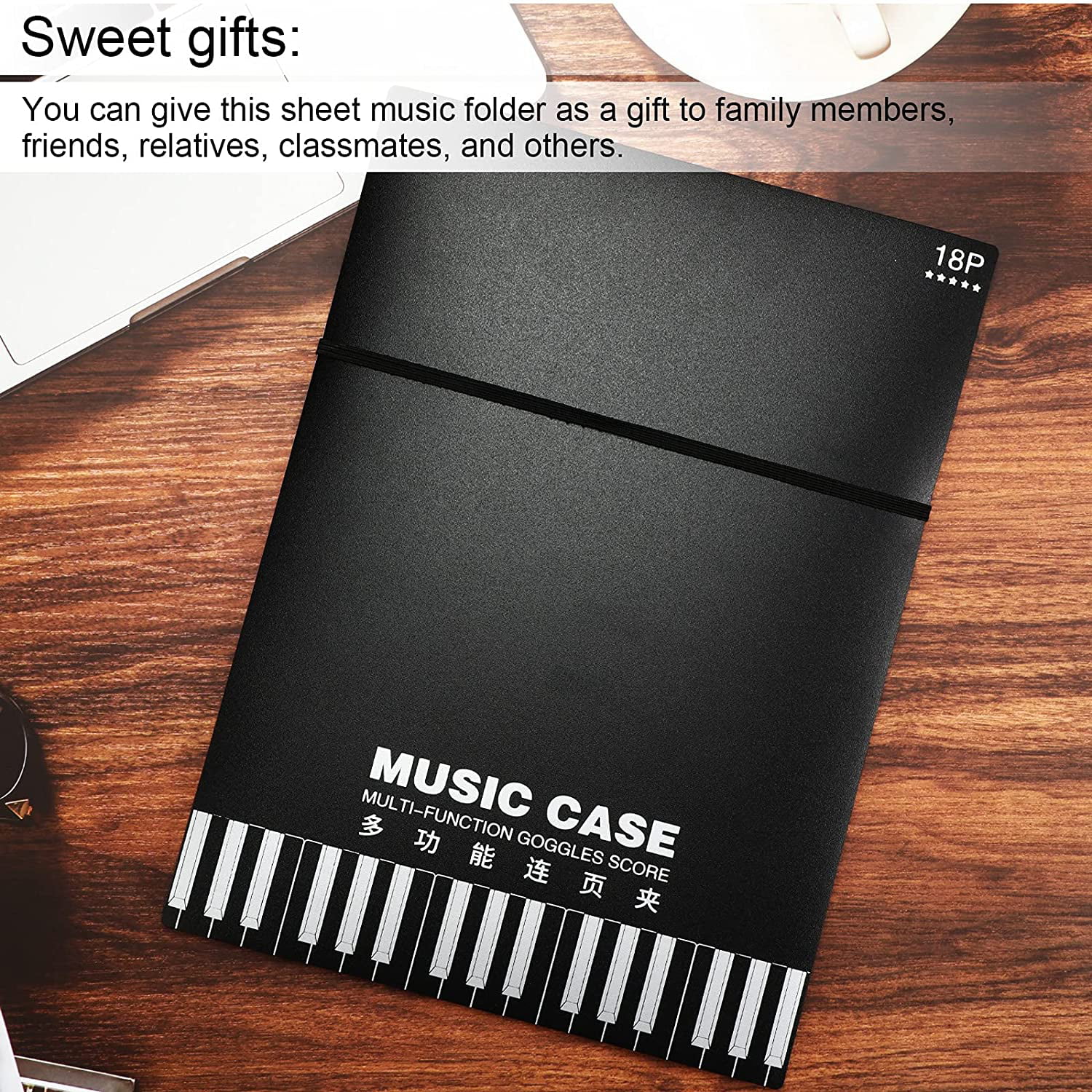 Files and Drawings Multi-Purpose File Storage Folder one White Musical Score Folder for Office Writing and File Storage Music Folder for modifying Scores Plastic A4 Size 6 Pockets 