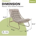 thumbnail image 3 of Olaterior Patio Lounge Chair Set of 2, Indoor Outdoor Comfy Chair, Sling Recliner Chair with Cushion, Modern Oversized Padded Lounge Chair, Patio Furniture Set for Balcony Porch Garden, Champagne, 3 of 6