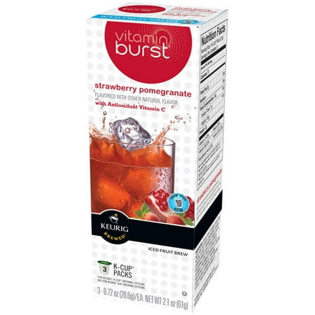 Vitamin Burst Strawberry Pomegranate Iced Fruit Brew K-Cups, 0.72 oz, 3