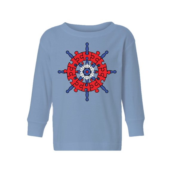 Awkward Styles Autism Awareness Toddler Long Sleeve Shirt for Boys Girls Captain's Helm T-shirt