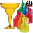 Prestee 48 Plastic Margarita Glasses 12 oz. Hard Assorted Colors