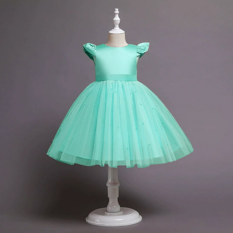 Generic Birthday Dress for Girls Toddler Performance Party Bow Mesh Skirt  Princess Dresses Flower Girl for Wedding Holiday Gowns(18-24 Months,Green)  - Walmart.com