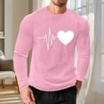 thumbnail image 2 of UVEASISHA Valentines Day Waffle Knit Shirts for Men Long Sleeve Heart Graphic Tees Big and Tall Casual Regular Fit T-Shirts Holiday Gifts Pink XXL, 2 of 9