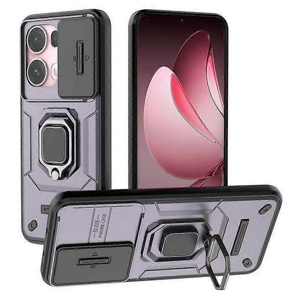 For Oppo Reno13 Pro 5G Case PC TPU Kickstand Phone Protector with Lens Cover - Green