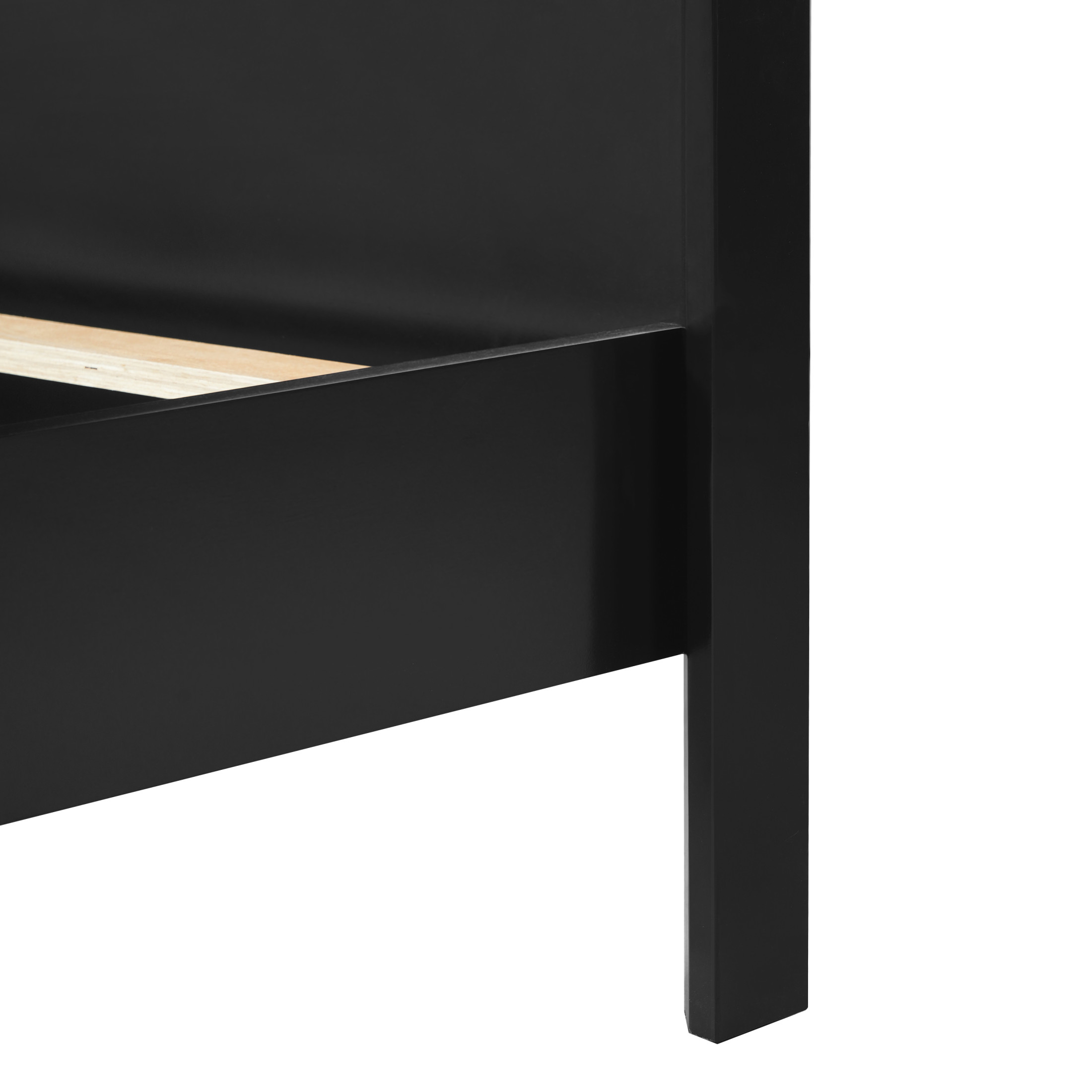 Christopher Knight Home Elegant Wooden King Size Bed Frame with Headboard, Black
