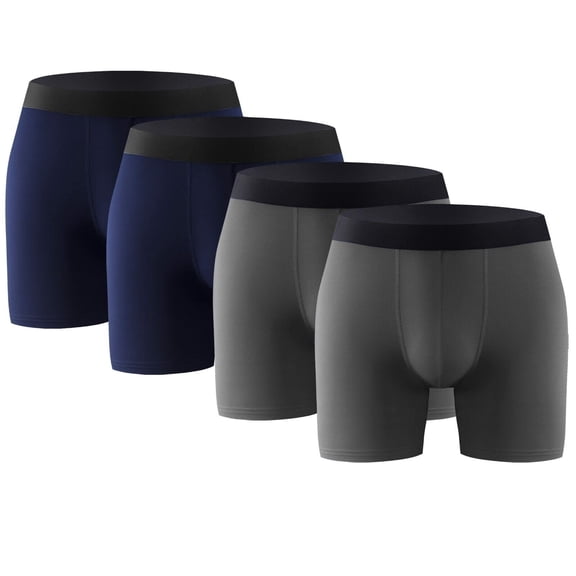 4PK Performance Mens Boxer Briefs Polyester Underwear Size Small, Medium, Large, XL & XXL
