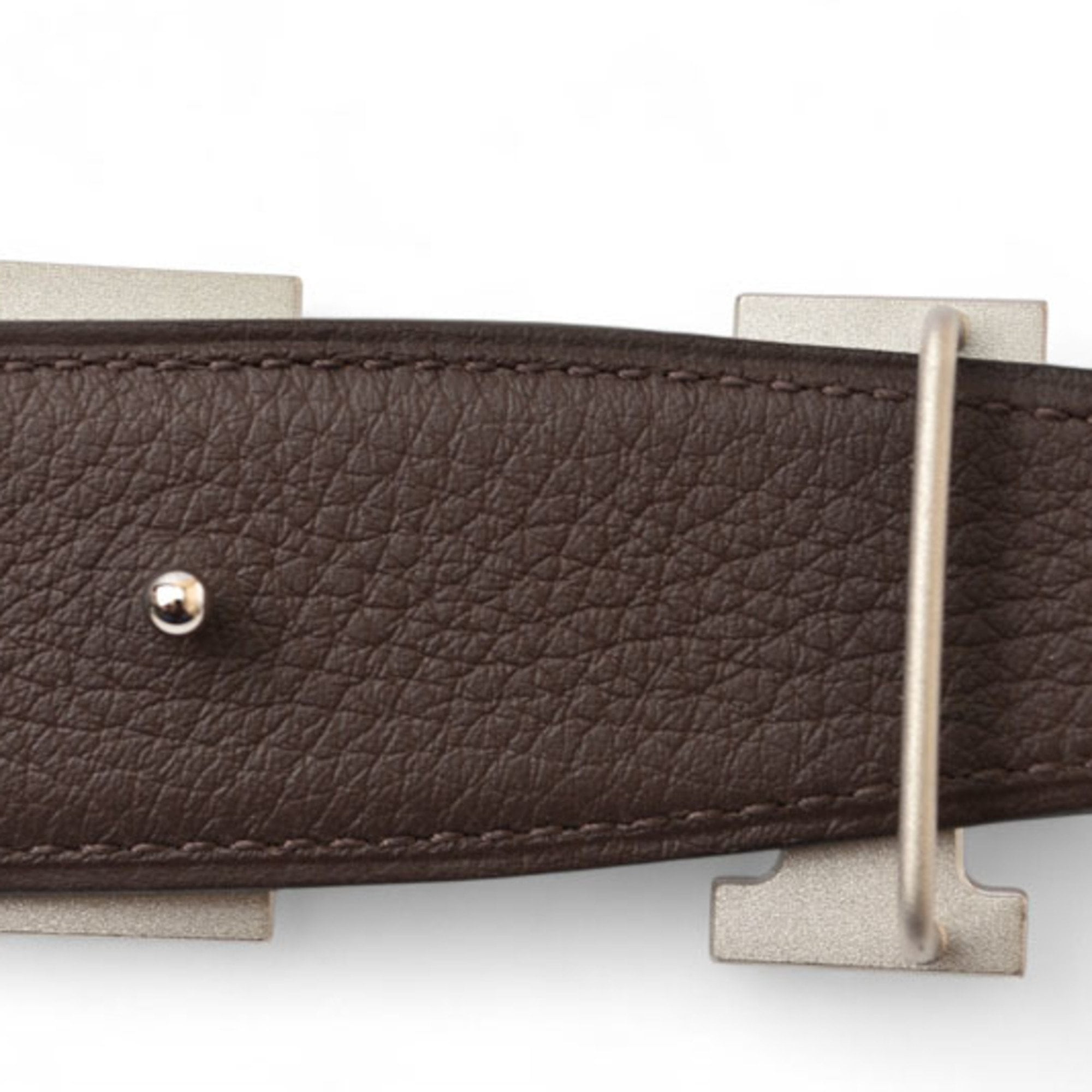 Hermes Belt Constance Calf Hermes H Buckle Constance Belt 65 Black Box Calf Plated  main image 2