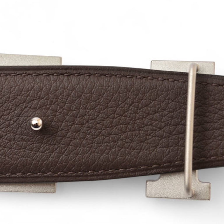 Pre-Loved Hermes Togo and Box Calf Constance H Reversible Belt display picture 1