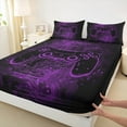 thumbnail image 3 of Manfei Teens Gaming Gamer Twin Sheet Sets, Black Purple Gamepad Twin Fitted Sheet, Modern Circuit Board Flat Sheet, Super Cozy Room Decor 3pcs, 3 of 7