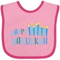 thumbnail image 3 of Inktastic Happy Hanukkah with Candles Boys or Girls Baby Bib, 3 of 4