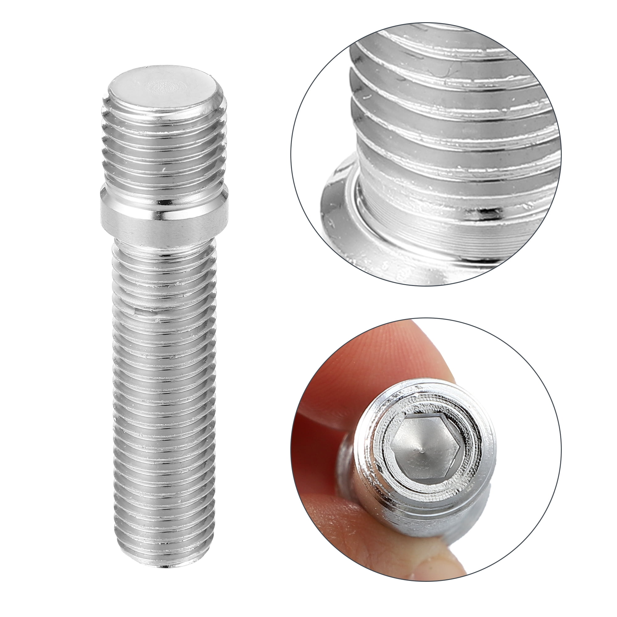Unique Bargains M14x1.5 to M12x1.5 58mm Wheel Stud Fit for Audi - Pack of 20 Silver Tone