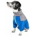 thumbnail image 2 of Pet Life YGHL4BLLG Active Embarker Heathered Performance 4-Way Stretch Two-Toned Full Bodied Warm Up Track Suit - Blue, Large, 2 of 8