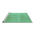thumbnail image 2 of Ahgly Company Machine Washable Indoor Rectangle Abstract Turquoise Blue Modern Area Rugs, 2' x 3', 2 of 4