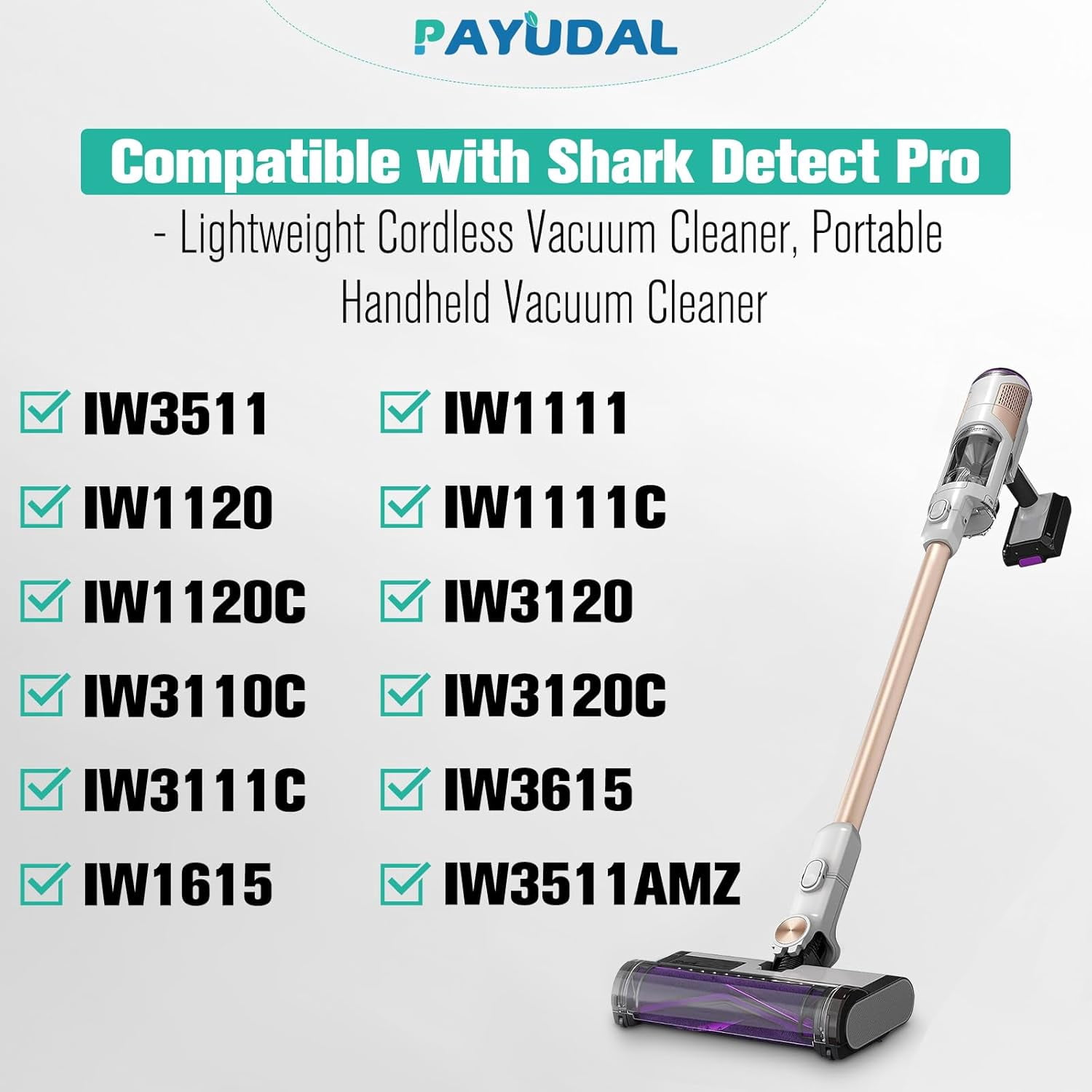 IW3511 IW1111 HEPA Filters Replacement Parts For Shark IW3511 Detect Pro Lightweight Cordless Stick Vacuum Cleaner. For Shark Detect Pro Auto-Empty System Portable Handheld Attachment Washable Kits.