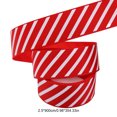 thumbnail image 3 of Christmas Red and White Stripe Polyester Grosgrain Ribbon for Gift Wrapping, Holiday Bows and Crafts, 3 of 6