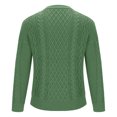 thumbnail image 5 of YLSDY Mens Sweater Plus Size Cable Knit Pullover Jumpers Classic Long Sleeve Crew Neck Twist Textured Casual Sweaters Green XXXL, 5 of 5