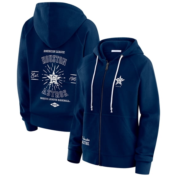Women's WEAR by Erin Andrews Navy Houston Astros Vintage Full-Zip Raglan Hoodie