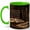 Green, variant on Vintage Writer Coffee Mug, Antique Books Quill and Candle Design, 11 oz Ceramic Cup