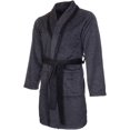 thumbnail image 2 of ISOTONER Mens Sleep Robe- Pockets Super Soft Jersey Plush Pajama Black, 2 of 2