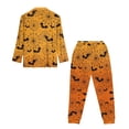 thumbnail image 5 of DISNIMO Bat Spider Web Print Women's 2 Piece Lounge Sets Long Sleeve Button Down Lounge Sets Casual Loose Sleepwear Women's 2 Piece Lounge Sets Nightwear with Long Pants, 5 of 6