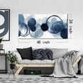 thumbnail image 6 of 48x24 Inches Blue Watercolor Circle Abstract Canvas Wall Art, Modern Indigo Circular Print Wall Decor, Minimalist Picture for Living Room Bedroom Office Home Decoration, 6 of 8