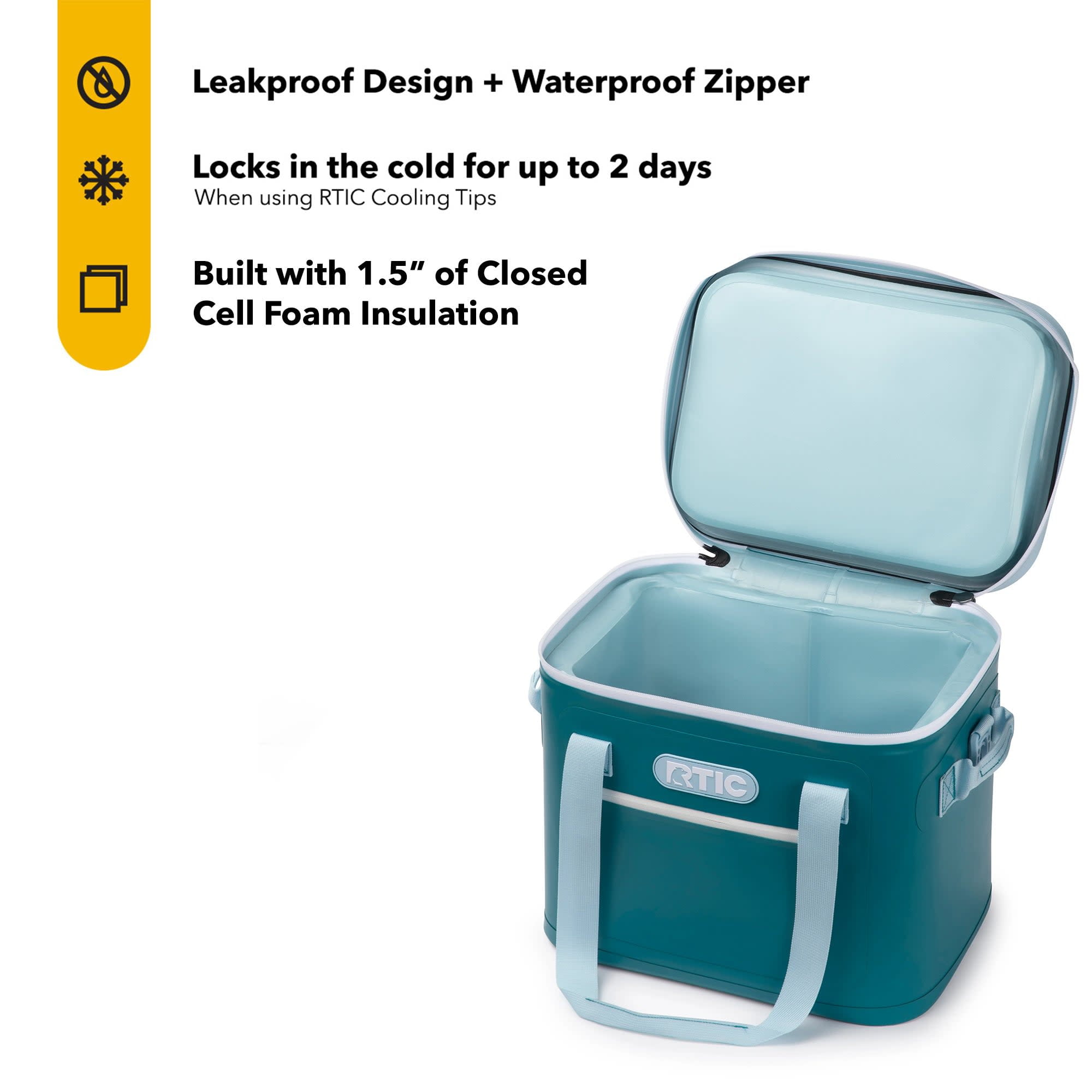 RTIC 30-Can, 20 Qt, Ultra-Tough Soft-Sided Cooler, Leakproof, Waterproof, Deep Harbor