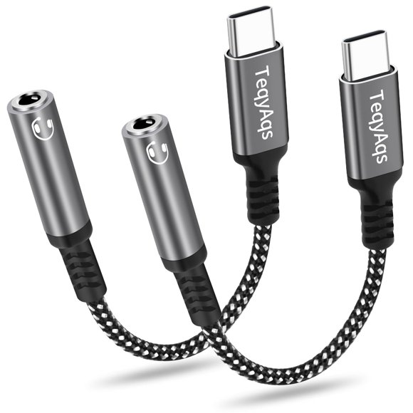 Adaptador USB C Jack 3 5mm TeqyAqs para iPhone Pack 2