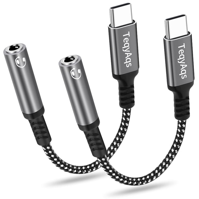 Adaptador USB C Jack 3 5mm TeqyAqs para iPhone Pack 2
