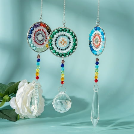 

Qinghai Wall Pendant Anti-fade Reflective 3 Colors Mandala Window Hanging Pendant for Home