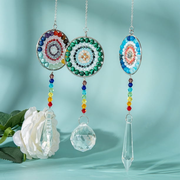 Gwong Decoración hogareña Colgante de la pared Antideure reflexivo 3 colores Mandala ventana colgante colgante para el hogar Gwong 21062333