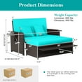 thumbnail image 3 of Gymax Causeuse en Rotin Ensemble Lit de Jour Salon Ottomane de Rangement Tables d'Appoint Ajuster Patio, 3 of 5