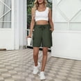 thumbnail image 2 of Women's Hiking Cargo Shorts Lightweight Quick Dry Summer Casual Athletic Shorts Camping Travel Pockets by Yigetop Blackish Green L, 2 of 7