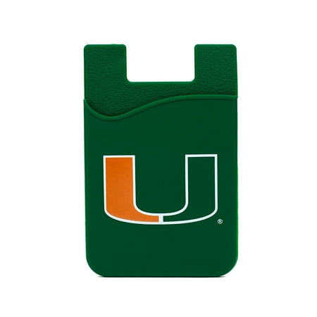 U Miami Hurricanes Silicone Credit Card Keeper Phone Wallet NCAA
