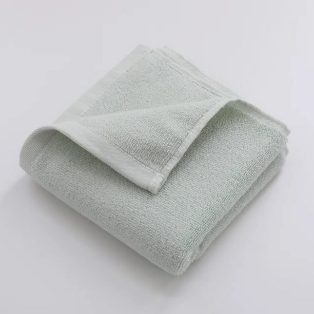 XmhyTop-A 2 toallas de algodón supersuaves, ligeras y absorbentes para uso diario en el baño, estilo D, 34 x 74 cm, color verde.