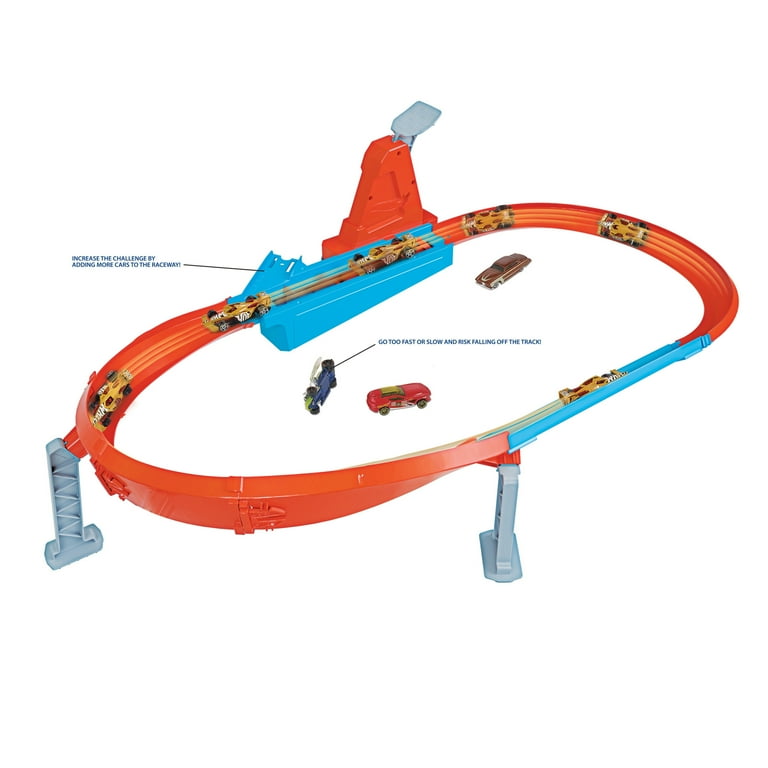 Hot Wheels Race Set Pack with Rapid Raceway Champion Track, Speed