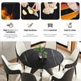 thumbnail image 4 of 53" Round Sintered Stone Dining Table, Black Color, Stainless Steel Silver Base, Accommodates 6, To Scratches, Room Table Modern Desktop, Heat , 6, Essential, 4 of 6