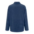 thumbnail image 4 of Womens Solid Color Pocket Corduroy Jacket Long Sleeve Button Down Shirt Casual Collared Jacket, 4 of 6