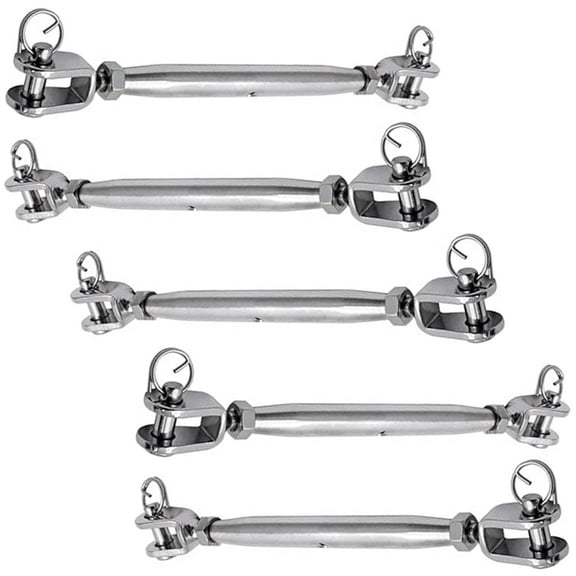 5 Piece Industrial Jaw and Jaw Turnbuckle Set Rope and Cable Tensioning Gear